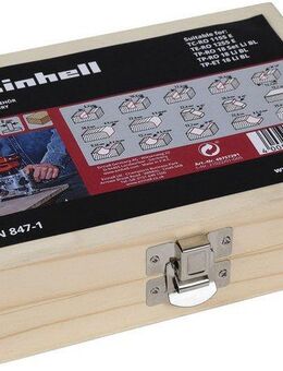 Einhell Fräser-Set Fräsersatz 8 mm, Set, 15-tlg., Set aus 15 verschiedenen Fräsern zur Holzbearbeitung, inkl. Holzbox