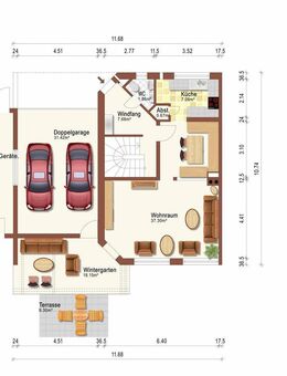 2 Wohneinheiten: DHH Gauting-Buchendorf - Wintergarten, Doppelgarage + 2 Stpl., provisionsfrei - Gauting