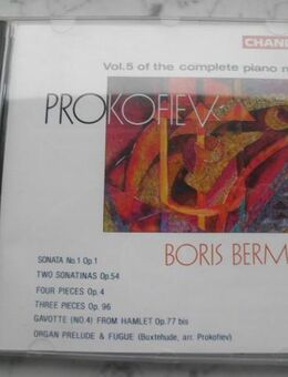 Prokofiev Prokofjew Boris Berman Vol. 5 Of The Complete Piano Music EAN 095115901724 CD 5,- - Flensburg
