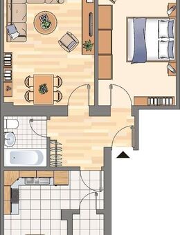 2-Zimmer-Wohnung in Herne Sodingen mit Boden und Tapeten - Herne