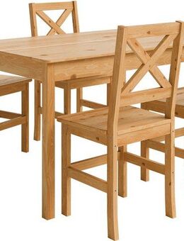 Home affaire Essgruppe Malmö, (Set, 5-tlg), bestehend aus Tisch und Stühlen in Kiefer Massivholz naturfarbig