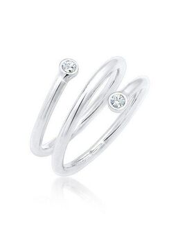 Elli Fingerring Wickelring Geo Kristalle 925 Sterling Silber
