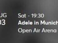 ADELE 3 August Munich (30% Rabatt) - München