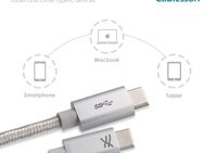 USB 3.1 Typ C Datenleitung, Stecker, Stecker, 150cm lang, nylongeflecht, Aluminiumsteckergehäuse, Knickschutzverstärkung an den Datensteckern - Fürth