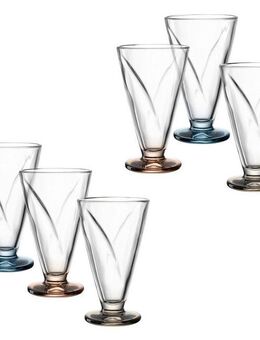 LEONARDO Eisschale CONO, Eisbecher aus Glas, 360 ml, farbig, 6er-Set, Glas, (Set, 6-tlg), spülmaschinengeeignet