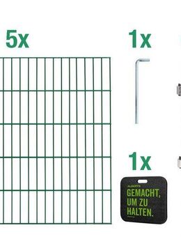Alberts Doppelstabmattenzaun Grundset, (Set), Höhe: 80-160 cm, Gesamtlänge: 4-30 m, zum Einbetonieren