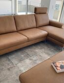 Ledersofa W. SCHILLIG 3 Sitzer gebraucht haselnussbraun in 72250