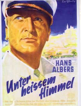 Nostalgie metal card Hans Albers Unter heissem Himmel Blechpostkarte Blechschild - Spraitbach