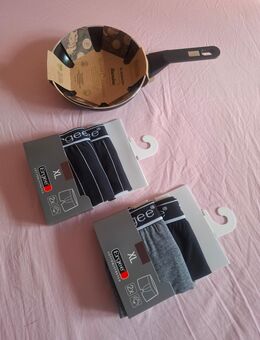 Neue Bratpfanne & 4 St. Boxer shorts, neu ! 10 Euro.. - Edingen-Neckarhausen