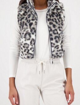 Monari Fellimitatweste Weste fake fur Leo Regular fit mit Stehkragen