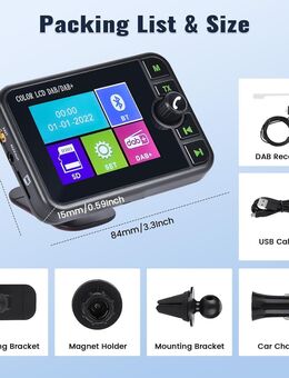 Radio Anbindung DAB + über Aux - IN Kabel oder FM - Transmitter Neu OVP - Dübendorf