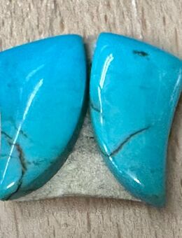 2 Türkis Cabochons Im Fantasieschliff als Paar 10,7 x 17,4 mm - Köln