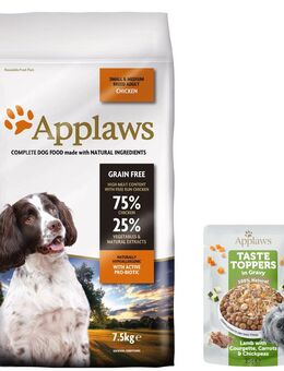 7,5 kg / 15 kg Applaws + 85 g Taste Topper in Soße mit Lamm gratis! - 7,5 kg Adult Huhn Kleine & Mittelgroße Rassen