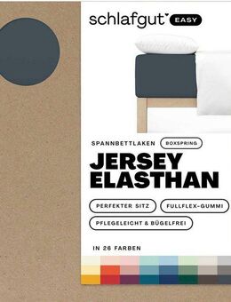 Schlafgut Spannbettlaken EASY Jersey Elasthan Boxspring, Jersey, Gummizug: rundum, (1 Stück), MADE IN GREEN by OEKO-TEX®