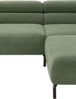 Places of Style Ecksofa Antonelli, L-Form, inkl. Kopfteilverstellung, Breite 276 cm, ohne Sitztiefenverstellung, in Feincord, oliv