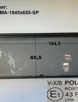 Universal Wohnwagen Fenster ca 184,5 x 65,5 V-X/B Polyplastic Roxite PMMA 43R-001745 0704 gebr, , vmtl. Dethleffs- Sonderpreis (ausgebrochenes Randteil) - Schotten Zentrum