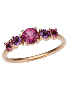 Firetti Goldring Schmuck Geschenk Gold 333 Damenring Goldring Edelstein Farbstein, mit Amethyst, Rhodolith