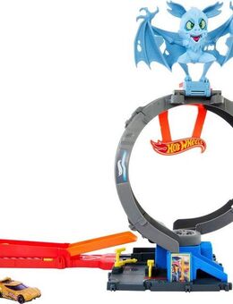 Hot Wheels Autorennbahn Spielzeugauto Trackset, Angriff der Fledermaus, mit anpassbarem Looping, inkl. 1 Spielzeugauto