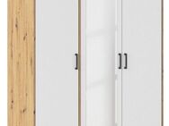rauch Drehtürenschrank Kleiderschrank Schrank Garderobe Wäscheschrank VOYAGER (in 3 verschiedenen Ausstattungen BASIC/CLASSIC/PREMIUM) mit modernen Griffen in Graumetallic und Spiegel