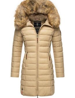 Marikoo Steppmantel Rose-Stepp zeitloser Winterparka mit großer Kunstfellkapuze