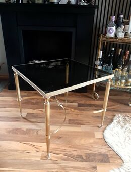 Elegantes Messingtischchen mit Glasplatte - Ginsheim-Gustavsburg