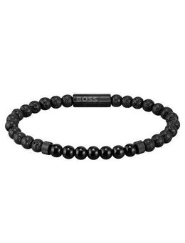 BOSS Armband Schmuck Edelstahl Armschmuck Beadarmband MIXED BEADS, mit Onyx und Lavastein