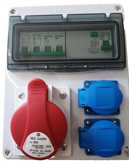 GEBÄUDESCHALTANLAGE SCHALTANLAGEN Wandverteiler Baustrom Elektroverteiler Verteilerkasten 1x 16A 2x230V Set 1 - Wuppertal