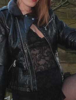 Sexy Lackjacke, Knisterjacke, Biker Style, Gr. S - Düsseldorf