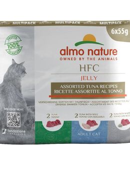 Sparpaket Almo Nature HFC Natural Pouch 24 x 55 g - Mixpaket Huhn & Thunfisch in Jelly (6 Sorten)