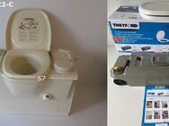 Thetford C2 creme, gebraucht, RECHTS WC Toilette für Wohnwagen / Wohnmobil mit neuem Fresh-up-Set (Toilettenbrille mit Deckel, Kassette & Einbauanleitung) - Schotten Zentrum