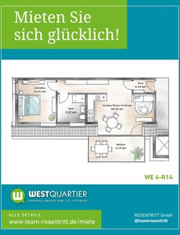 ZUR MIETE - 2-Zimmer-Wohnung mit Balkon in 97318 Kitzingen (DG - WE 4-R14) - Kitzingen