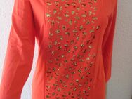 NEU * Edel * Glitzer- Pailletten * Cut Out * Geometrie * Dreiecke * Dreiviertelarm * T- Shirt "Sarah Kern" Gr. 36- 38/ S * mandarin- orange- lachs * gold * - Riedlingen