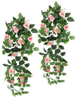 Kunstblume Künstlicher Rosenhänger, I.GE.A., Höhe 74 cm, Rosenranke Rosenbogen Rosen Blume Rosengirlande Deko Busch
