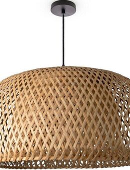 Paco Home Pendelleuchte PESA, ohne Leuchtmittel, Bambus Korblampen Hängeleuchte Rattan Optik Natur Boho E27 Rund