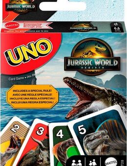 Mattel games Spiel Jurassic World Rebirth, UNO, Familienspiel