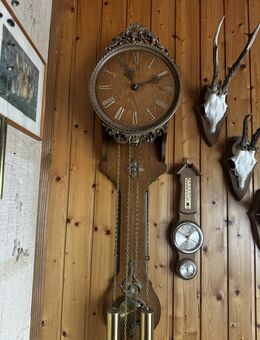 ~ Große Hermle Wanduhr mechanische Pendeluhr Nussbaum Holz - Überlingen Zentrum