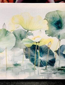Leinwand Bild Malerei,Wassertropfen,Lotus Blumen, 45 x 33cm "Neu" - Berlin