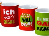 Retsch Arzberg Becher Machosprüche, Porzellan, 4-teilig