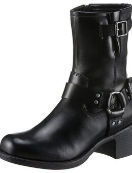 MARCO TOZZI BROTI Bikerboots, Blockabsatz, Schnallenboots, Stiefelette mit glänzenden Nieten