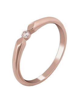 CAÏ Fingerring 925 Silber rosévergoldet mit Zirkonia
