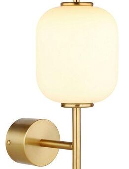 GLOBO LIGHTING LED Wandleuchte EWALD, LED fest integriert, Warmweiß, Wandleuchte/Glas opal/höhenverstellbar/messingfarben