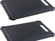 WENKO Schneidebrett Modell Peet, Kunststoff, Polypropylen, (Set, 2-St), Küchenbrett mit Anti-Rutsch-Ecken und Saftrille, spülmaschinengeeignet