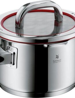 WMF Kochtopf Function 4, Cromargan® Edelstahl Rostfrei 18/10 (2-tlg), wärmereduzierende Griffe, mit 4 Abgießfunktionen, Innenskalierung
