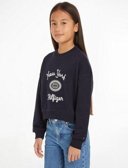 Tommy Hilfiger Langarmshirt HILFIGER NY EMBROIDERED CREWNECK Kinder bis 16 Jahre mit Logostickerei