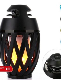 näve LED Tischleuchte Muna, Bluetooth-Lautsprecher, USB-Ladefunktion, LED fest integriert, Bluetooth Speaker, Falmmeneffekt, ca. 5-6h Lichteffekt + Lautsprecher