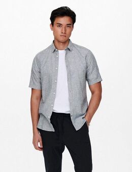 ONLY & SONS Kurzarmhemd ONSCAIDEN SS SOLID LINEN SHIRT NOOS