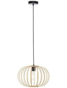 Brilliant Pendelleuchte Enca, ohne Leuchtmittel, 120 x 40 cm, E27, kürzbar, Bambus/Metall, natur/schwarz