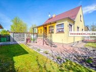 IMMOBERLIN.DE - Sehr gepflegtes Einfamilienhaus & Nebengebäude für Gewerbe in angenehmer Lage - Fredersdorf-Vogelsdorf