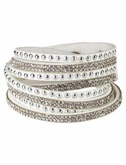 Firetti Armband zum Wickeln, Nieten, mit Strassteinen