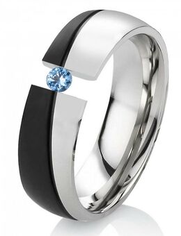 Damenring Edelstahl DE005 mit echtem Topas - Aholming